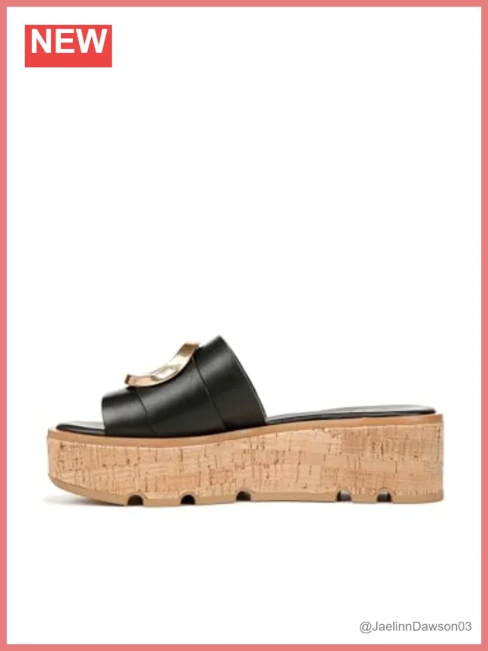 Franco Sarto Leather Platform Slide Sandals Womens